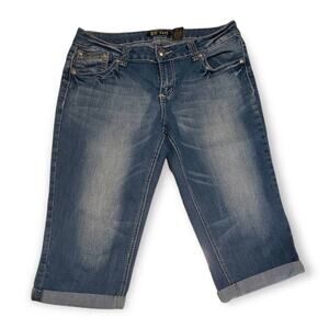 ZCO Jeans Dark Washed Denim Embellished Capri Jeans - Size 13